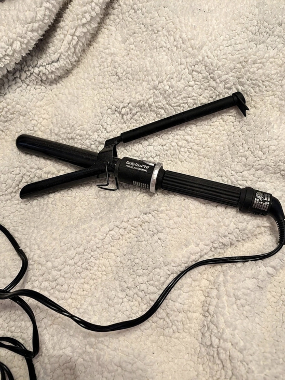 BaBylissPRO Porcelain Ceramic Curling Iron Black Curling Iron